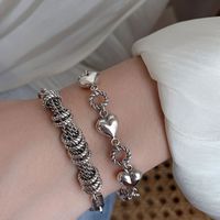 Wholesale Vintage bracelet love tassel Charms female ins design exquisite hip hop bracelets sterling silver light jewelry