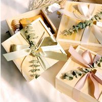 Wholesale Gift Wrap Nordic Wooden Birthday Christmas Wedding Box Eucalyptus Wood Hand Packaging Small Boxes For Gifts
