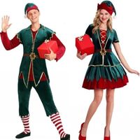 Wholesale Casual Dresses Code separated Clown green couple s Christmas stage Costume