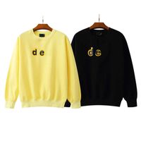 Wholesale Fashion long sleeved T shirt men and women autumn and winter trend letter round neck sweater cream coat men and women pullover