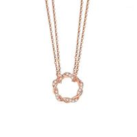 Wholesale Chains Forest Lucky Garland Necklace Women s Sterling Silver Fashion Zircon Pendant Rose Gold Flower
