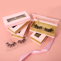 Wholesale summer new style silk eyelashes mm mm mm length faux mink lashes with free box d Eyelashes