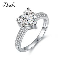 Wholesale Wedding Rings Heart Shape White Gold Color Fine Jewelry Ring Antique Crystal Band Engagement For Women Girls Bijoux DR48