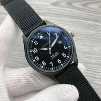 Wholesale 2021 Luxury News Men s Watches Automatic Mechanical Stainless Steel Black Leather Simple MM PILOTS WATCH MARK XVIII Outdoor IW327012
