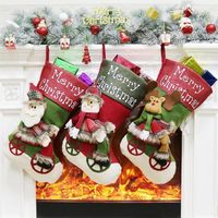 Wholesale Men s Socks Christmas Stockings Santa Candy Bag Sock Gift Kids Xmas Decoration For Home Tree Ornaments1