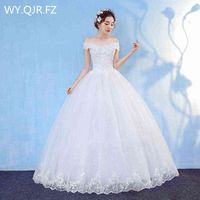 Wholesale HMHS White Boat Neck Bride Wedding Dress Ball Gown Lace Up Party Dresses Luxury Sequins Free delivery some country H0105