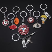 Wholesale Keychains Anime Ninja Sasuke Key Chain Ring Pendant Akatsuki Hat Keychain Holder Charm Chaveiro Jewelry Souvenir