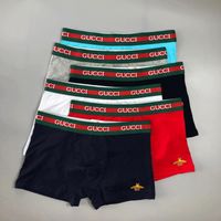 Wholesale Men Underpants Simple Home Casual Letter Bee Underwear Fashion Solid Color U Convex Male Boxers