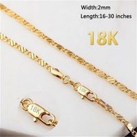 Wholesale 18K Yellow Gold Link mm Flat Short Clavicle Chain Women s Choker Necklace for Men Hiphop Jewelry Gift In Bulk