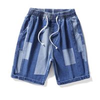 Wholesale Plus Size M XL Baggy Jeans Short Men Korean Streetwear Black Block Denim Shorts High Waisted Ripped Big And Tall Mens Clothing Men s