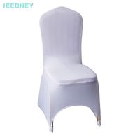 Wholesale Chair Covers Spandex With Arched Front For Wedding Banquet Anniversary Party Event Decor Clothes Solid Color White