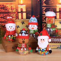 Wholesale Christmas Candy Can Plastic Transparent Gifts Box Santa Claus Elk Xmas Sweet Decoration Children Small Gift
