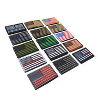 Wholesale US Flag Tactical Military Patches Gold Border American Flag On Patches Applique Jeans Fabric Sticker Patches Hat Badges KKB7722