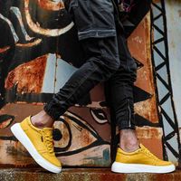 Wholesale Knack Everyday Shoes Yellow Male Seasonal Comfortable Orthotic Insole Sneaker Spring and Summer Fashion Sport Lace Up Style