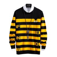 Wholesale Fall winter long sleeved color blocking sweater men s knit sweaters Korean fashion round neck cardigan