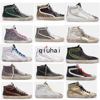 Wholesale Deluxe Brand Golden Mid Slide Star High Top Sneakers Men Women Do old Dirty Sports Star High Casual Shoes Boots