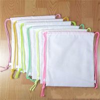 Wholesale Sublimation Blank Drawstring Bag DIY Plain White Thermal Heat Print Shoulder Bags Kids Purse Students Book Packs Crossbody Shop Totes Y2