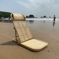 Wholesale Rattan Seat Back Folding Beach Chair Leisure Floor Small Strap