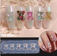 Wholesale Silicone Nail Carving Mold D Bear Butterfly Mould Stamping Plate Nails Stencils DIY UV Gel Japanese Style Manicure Tools