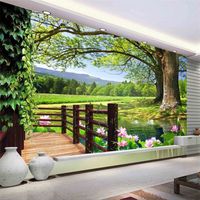 Wholesale Luxury European Modern HD D tree landscape background wall mural d wallpaper d wall papers for tv backdrop V2
