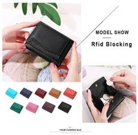 Wholesale 2021 Japanese women s wallet short multi card position head leather zero wallets RFID small cards bag Female Cowhide Purses Lady Coin Pocket Holder Mini Bags
