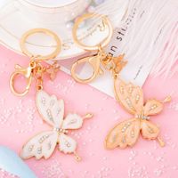Wholesale Creative inlaid butterfly chain boutique animal key ring pendant personalized diamond bee Pendant