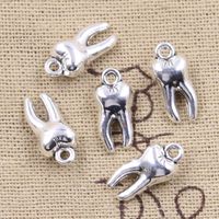 Wholesale 20pcs Charms D Zombie Tooth Teeth Molar x8x5mm Antique Bronze Silver Color Pendants Making Findings Handmade Tibetan Jewelry