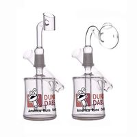 Wholesale US Popular Dab cups cheap mini hitman bongs glass water pipes percolator recycler oil rigs perc fritted cigarette rolling machine with mm glass oil burner pipe