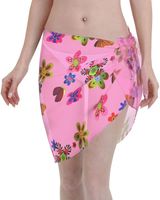 Wholesale Women s Swimwear Furniture Colorful Flowers Polyester Blouse Beach Bikini Wwimsuit Summer Wrap Skirt Black