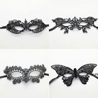 Wholesale Women Masquerade Black Lace Mask Veil Queen Eye Mask Halloween Mardi Gras Party for Sexy Lady Girl LLE10670