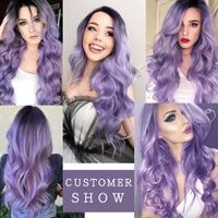 Wholesale Long Loose Weave Blue Fluffy Curly Wavy Hair Wigs for Girl Synthetic Cosplay Party Women s Hair quot blue