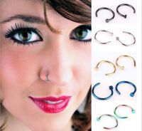 Wholesale High Quality Nose Rings Body Art Piercing Jewelry Fashion Jewelry Stainless Steel Nose Open Hoop Earring Studs Fake Nose Ring
