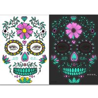 Wholesale Party Decoration Halloween Face Tattoos Glow in the Dark Spider Web Scar Roses FullFace Mask Luminous Tattoo Stickers NHE11948