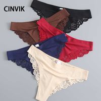 Wholesale New Sexy Lace G String Panties For Women Nylon Silk Panty Thong Briefs Underwear Lingerie Female Ladies Floral Pantys Underpants P0812