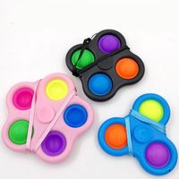 Wholesale Fidget Spinner Stress Relief Toy Hand Spinning Top Simple Dimple In Keychain Pendant Press Bubble Push Pop Plate Squeeze Toys for Children Adults