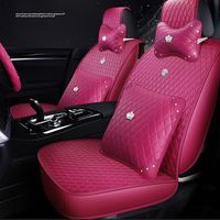 Wholesale Universal Full leather Car Seat Cover Airbag compatible Fit Most Car sedan Suv For Benz Mazda Protective Luxury seats cushion Red
