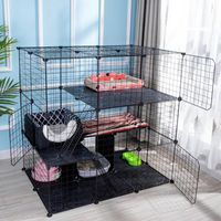 Wholesale Cat Carriers Crates Houses Pet House Iron Fence Playpen Indoor Sleeping Bed Exercise Living Room Foldable DIY Kitten Cats Cage Small Dogs