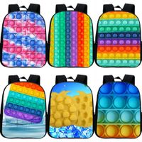 Wholesale 1 Pc Lastest D Print Fidget Look Backpack Anime Rainbow Color Printing Push Bubble Teenager Laptop Book Bag Schoolbags Family Game Kid Gift