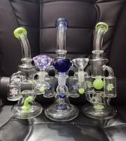 Wholesale 10 quot Windmill Wheel Glass Bong Hookah Recycler Oil Rig Water pipe Smoking Glass Oil Burner With Quartz Banger Or Bowl shop hotsell