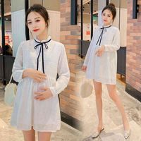 Wholesale shirts Spring Korean Fashion Chic Ins White Cotton Maternity Blouses Long Sleeve Loose Shirt for Pregnant Women Pregnancy Top