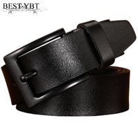 Wholesale Men Belt High Quality Imitation Leather Alloy Black Pin Buckle Blet Business Affairs Casual Cowboy Belts