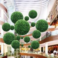 Wholesale New cm Artificial Grass Topiary Balls Out Indoor Hanging Ball For Wedding Party Diy Hotel Home Yard Garden Decoration V2