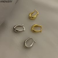 Wholesale Sterling Silver Drop Hoop Earrings For Women Personality French Simplicity Jewelry S E1467 Huggie