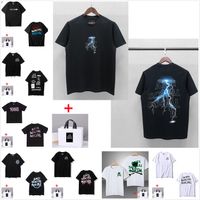 Wholesale Men t shirt Short Sleeve Women T Shirts high quality Tees Floral Sakura Butterfly Letter Print Round Neck Loose Mens and Womens Couples Bring tote bag