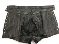 Wholesale Women s Panties Faux Leather Sexy Men Underwear Boxers Mens Bandage Boxer Double Slider Zipper