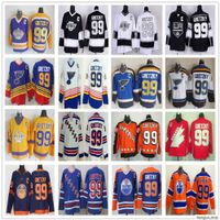 Wholesale Stitched Vintage LA Los Angeles Kings Wayne Gretzky Jerseys New York Rangers Hockey Jersey Blue White Black Yellow Orange