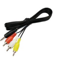 Wholesale 3 mm Jack Plug Male to RCA Adapter Audio Aux Cable Video AV Cord for DVD Game Console Player Recorder HiFi VCR TV Stereo about HD System Devixe cm