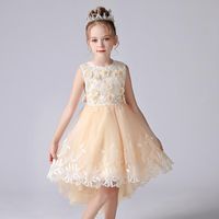 Wholesale Pink Summer Dress For Girls Children s Clothing Years Little Bridesmaid Dresses Embroidered Flower Lace Kids Vestidos Girl s
