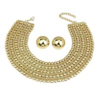 Wholesale MANILAI African Sets For Women Gold Color Indian Statement Necklaces Set With Earrings Jewelry Metal Torques Punk Choker