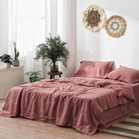 Wholesale Bedding Sets France Natural Linen Fitted Sheet Set Bedroom Sheets x190 Complete Queen Bed Mattress Coversabanas x190set Completo
